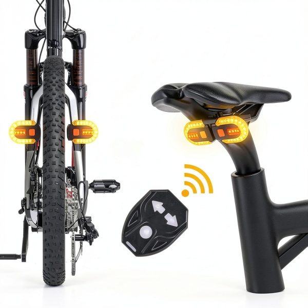 JIMYAO Bicycle Turn Signal Light Black ABS-2