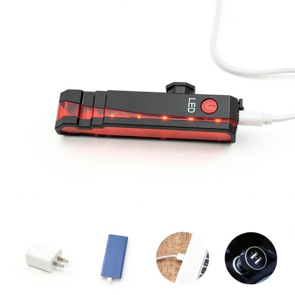 Junchi Bike Tail Light Black Waterproof 50Lumen-4