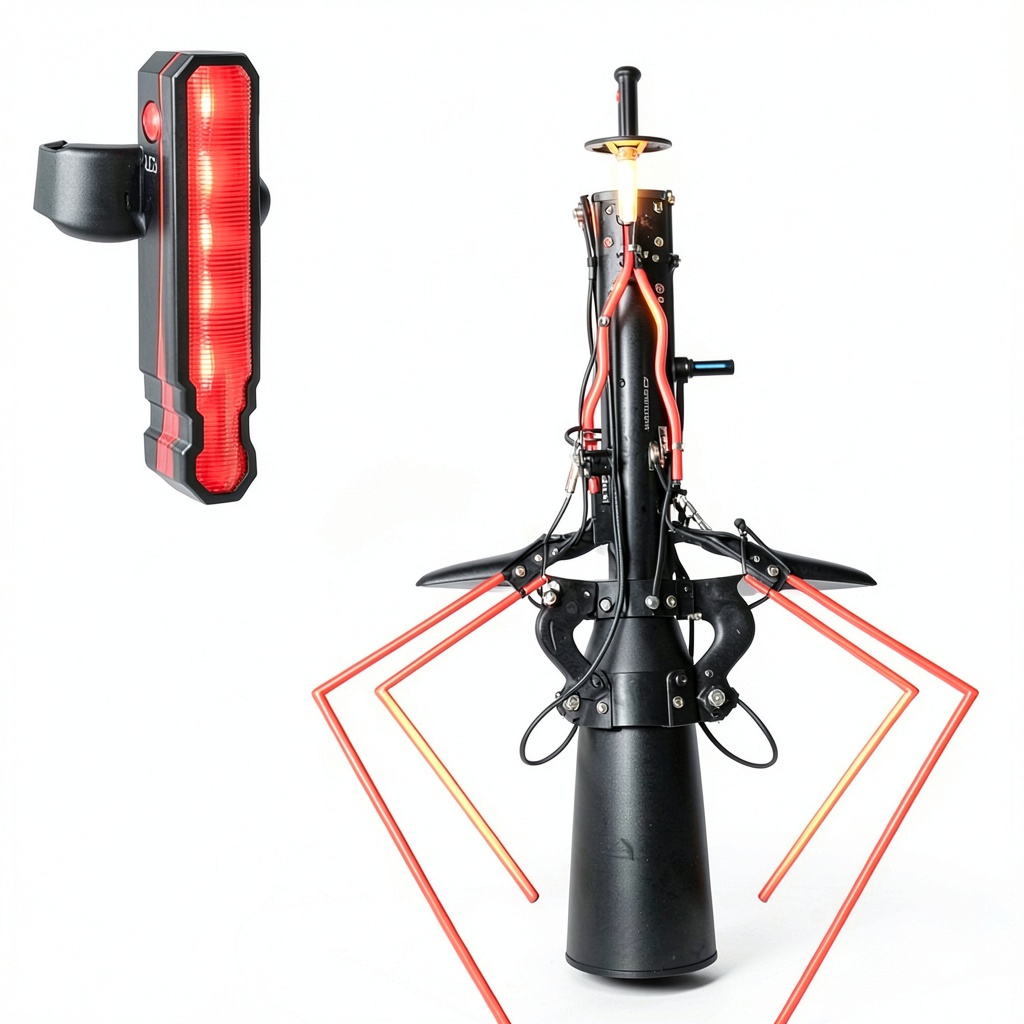 Junchi bike tail light mounted on a road bike during dusk