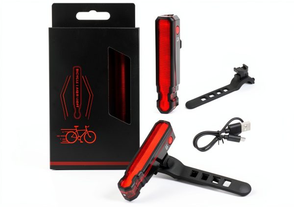 Junchi Bike Tail Light Black Waterproof 50Lumen-6