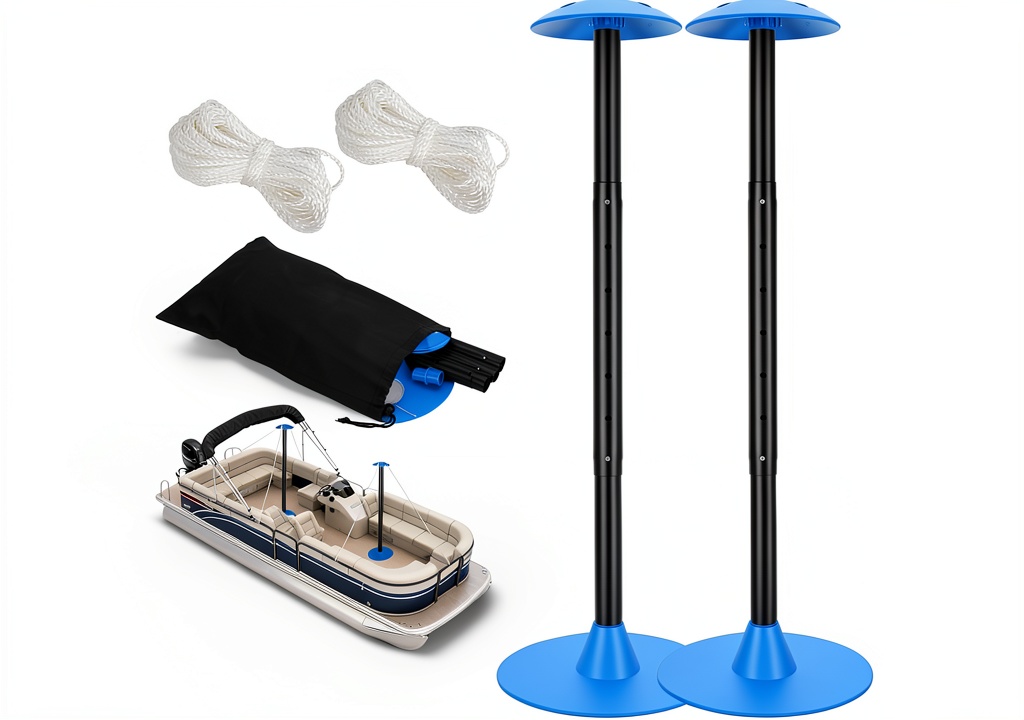 Installing Nukugula Boat Cover Pole Adjustable Steel 20-50in on a wooden dock