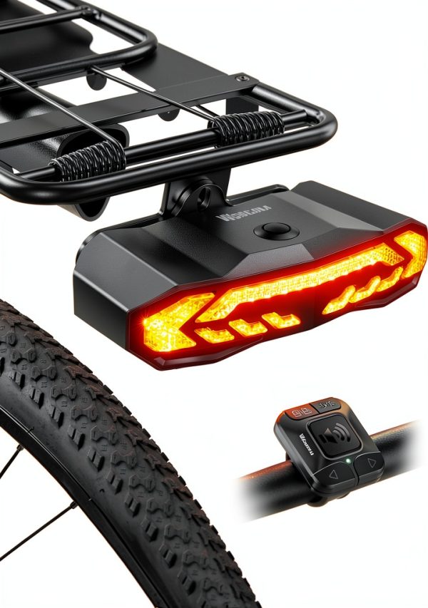 wsdcam Bike Tail Light Black Polycarbonate 5in1 Smart Remote-0