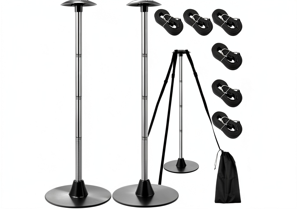 Boat cover support poles installed on a pontoon deck
