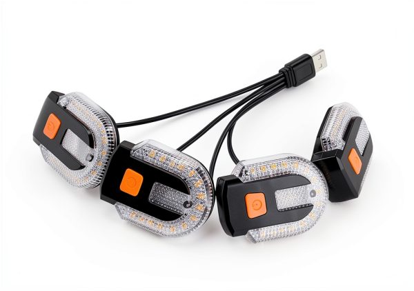 UPXSXT Bike Tail Light Yellow Plastic USB-4