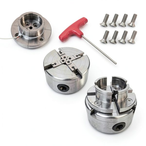 Wood Lathe Chuck Set 1" x 8 tpi 4" 4-Jaw Self-Centering by Tenfer 4in-1