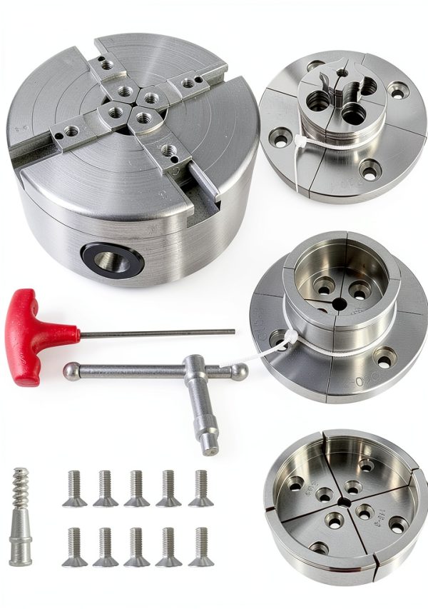 Wood Lathe Chuck Set 1" x 8 tpi 4" 4-Jaw Self-Centering by Tenfer 4in-0