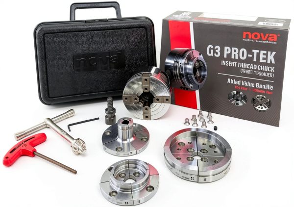 Nova ProTek Wood Lathe Chuck Kit 48296 G3 with 3 Jaw Sets-0