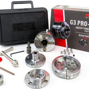 Nova Pro-Tek 48296 G3 Wood Lathe Chuck Kit with 3 jaw sets (2" Standard, 4" Bowl Jaws, and 1" Pin Jaws) insert version, with adapter insert (with IXNS 1" x 8tpi Insert)-0