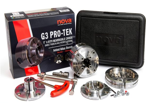 NOVA 48293 Premier Pro-TEK G3 Chuck Bundle with 2" Jaw Set & Case-0