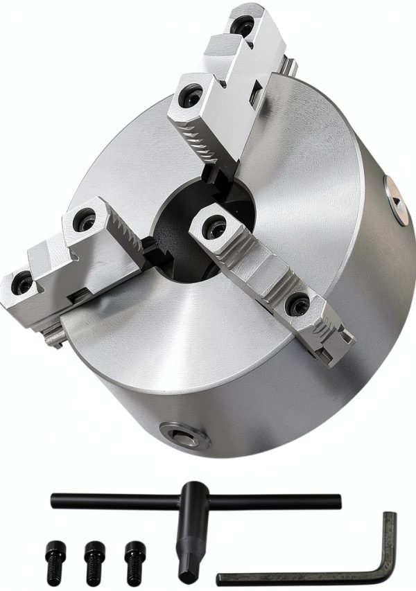 VEVOR 3-Jaw Lathe Chuck 10in Self-Centering HT300 Steel Hex Wrench-8