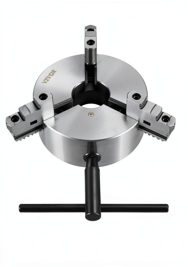 VEVOR 3-Jaw Lathe Chuck 10in Self-Centering HT300 Steel Hex Wrench-4